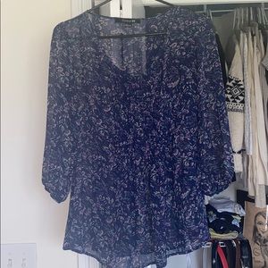 Blue Blouse / Blue floral top